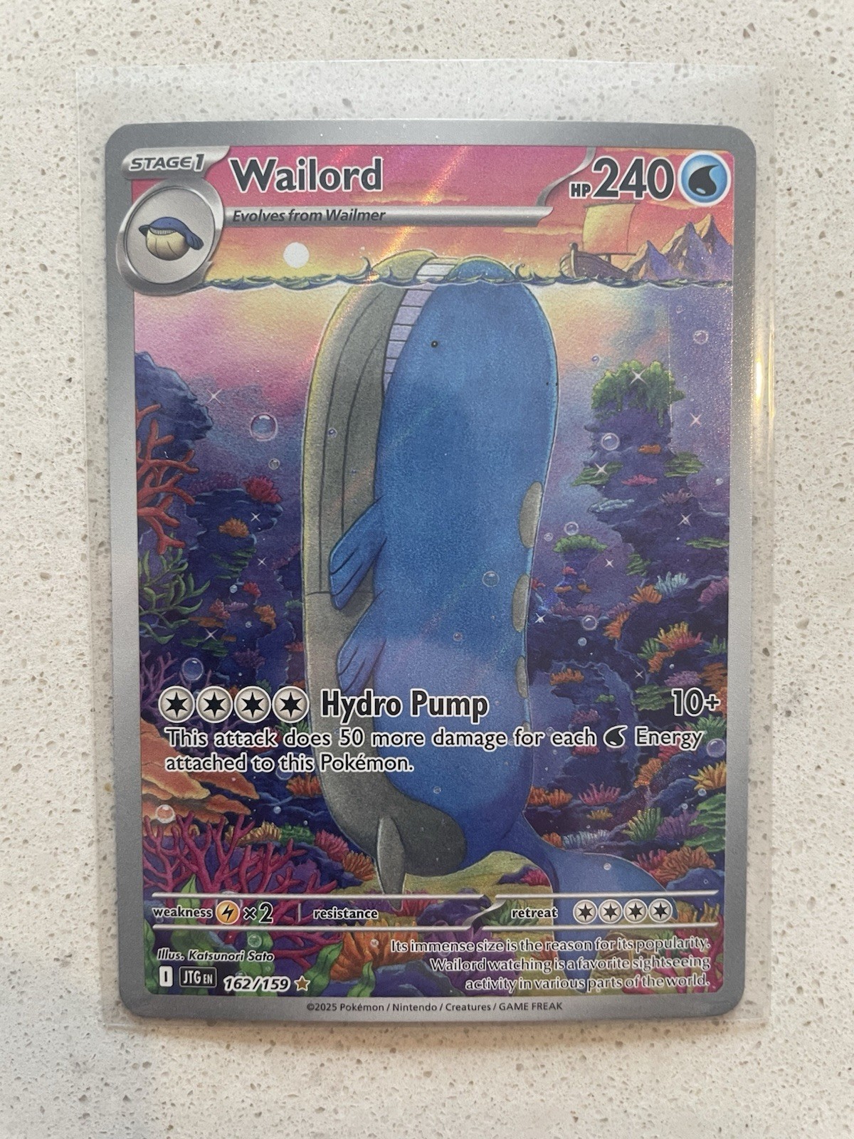 Wailord - 162/159 - Illustration Rare NM, English Pokemon Journey Together