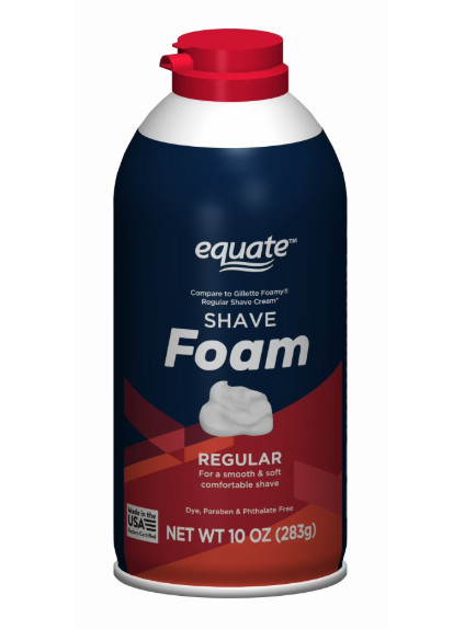 Equate Men's Shave Foam, Regular, 10 oz, Compare to Gillette® Foamy® Regular Sha