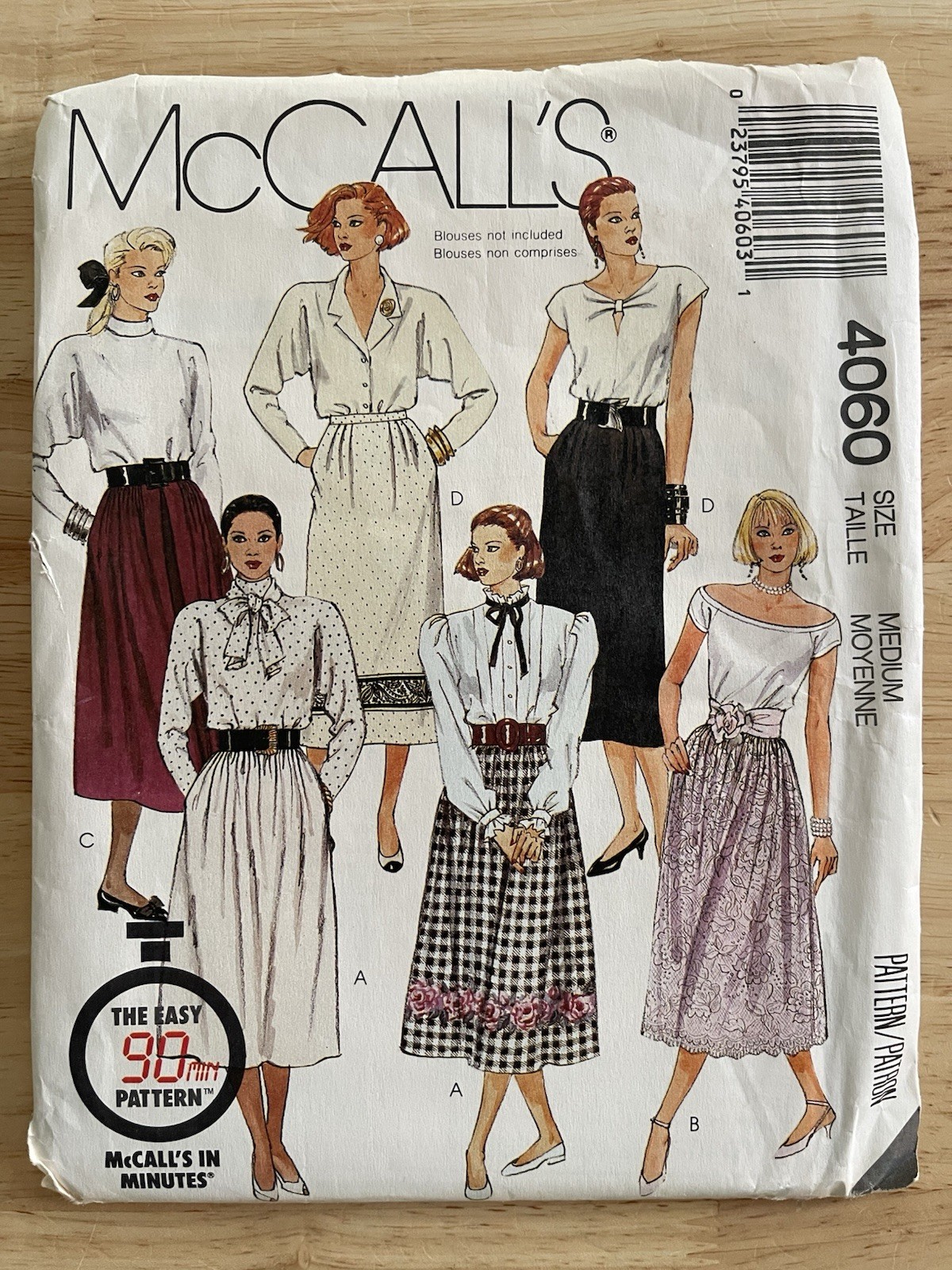 McCall’s Sewing Pattern 4060 Misses’ Skirts Size Medium UNCUT