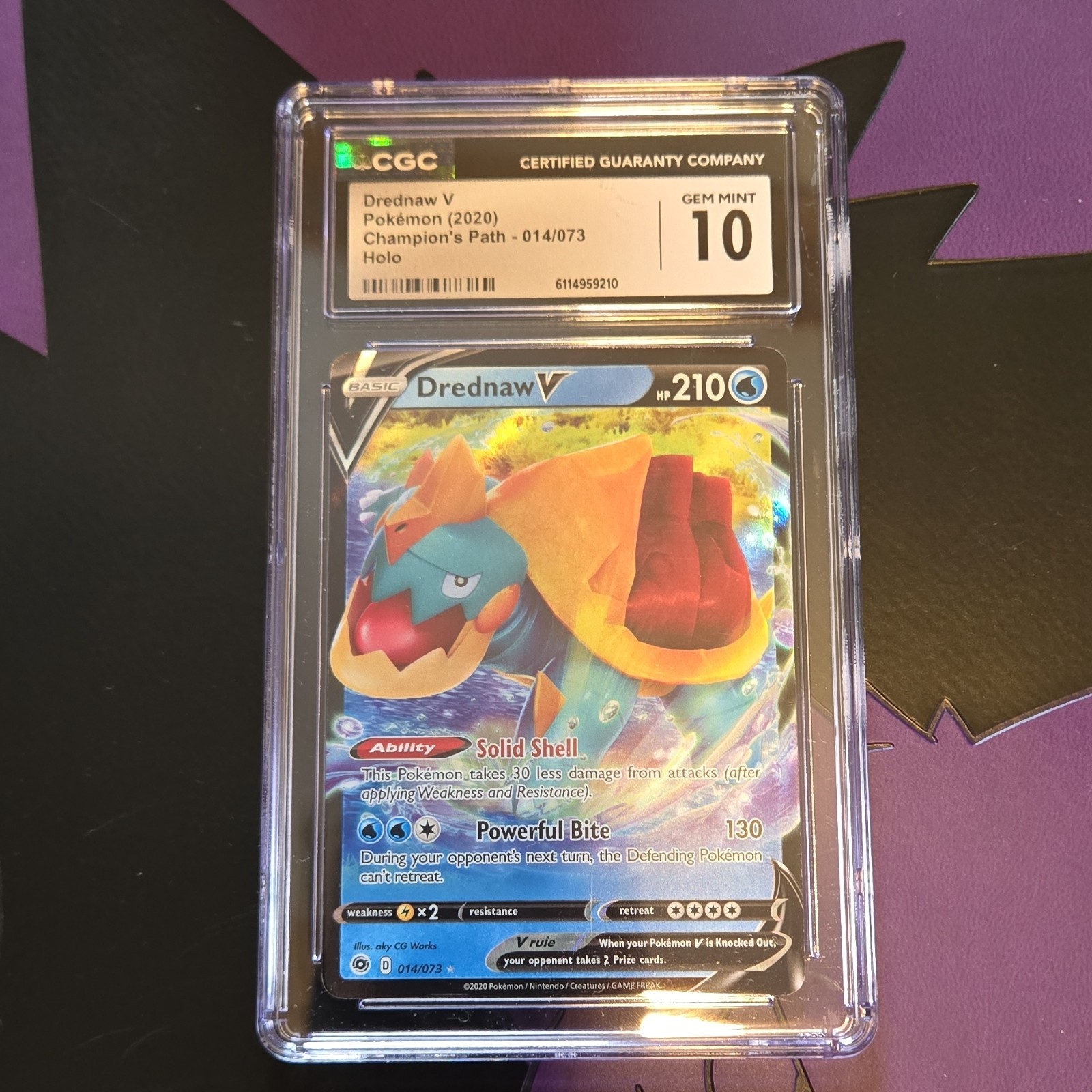 Pokémon Drednaw V Ultra Rare 014/073 Champion's Path CGC 10 Holo English