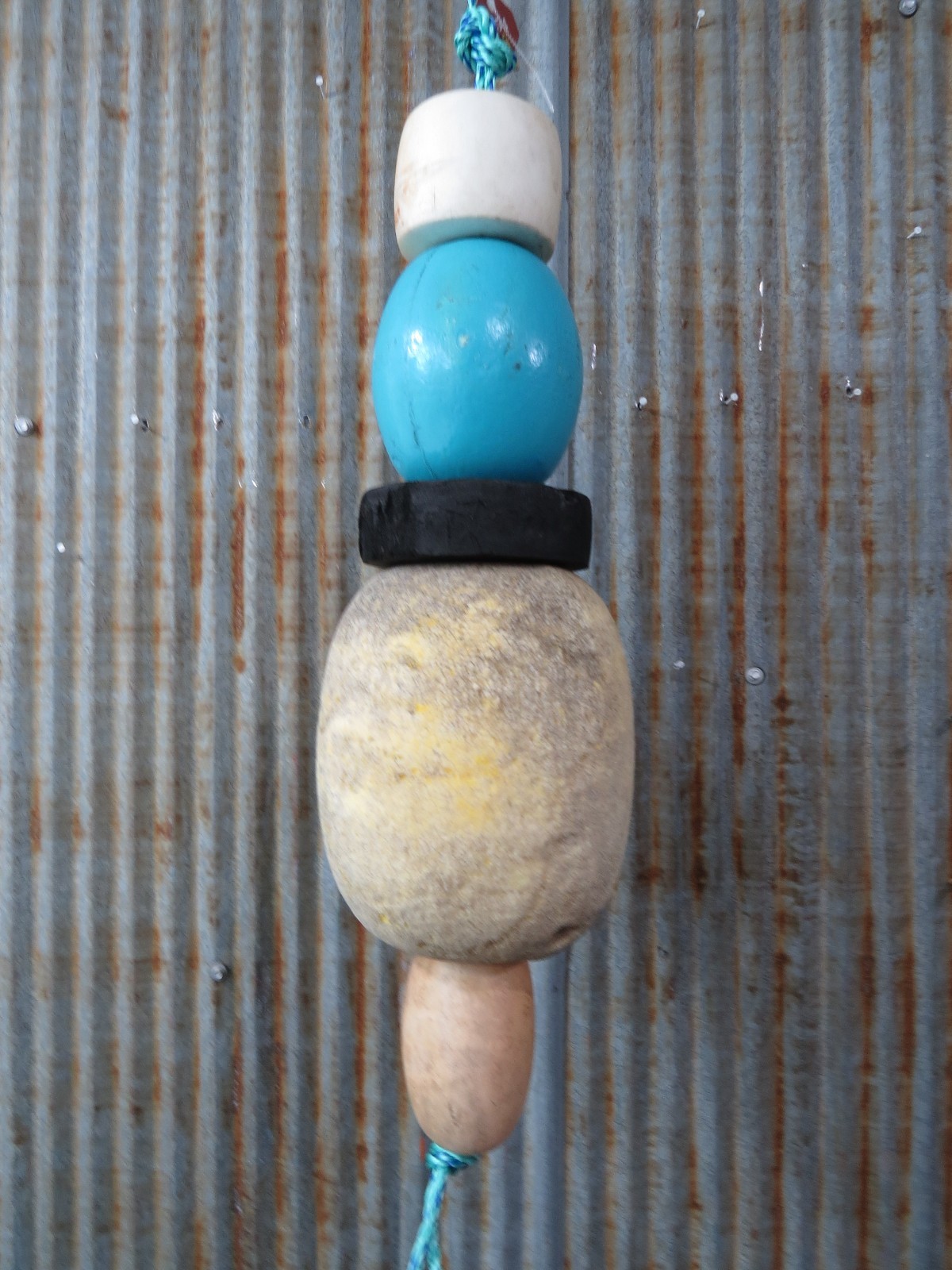 5 Old Fish Net Floats 23 Inches Long Fishing Buoys Bouys Tiki Hut Bar  -(SF654)