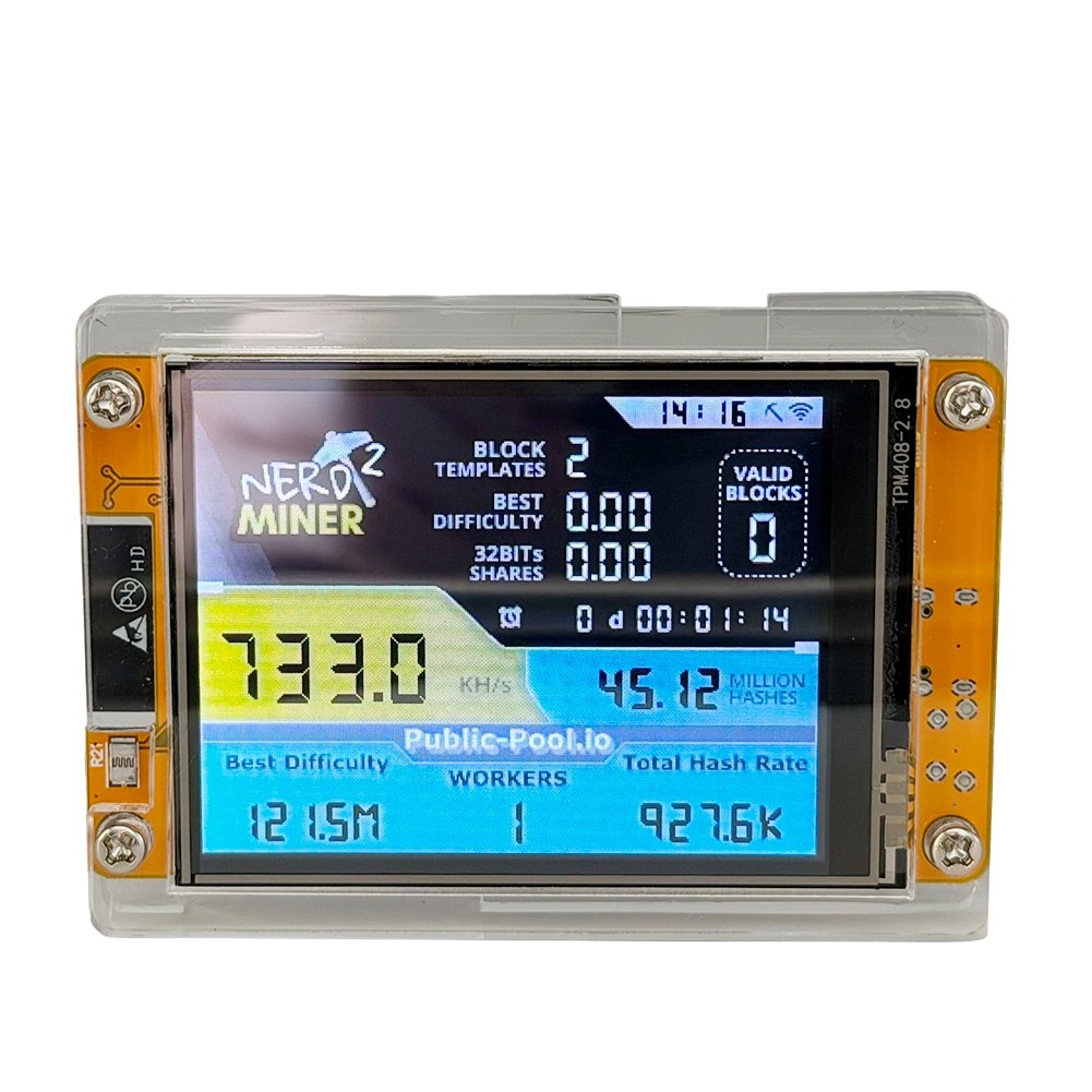 735Kh/S NMMinerNerdMiner Enhanced Miner 2.8 Touch Screen Bitcoin4085