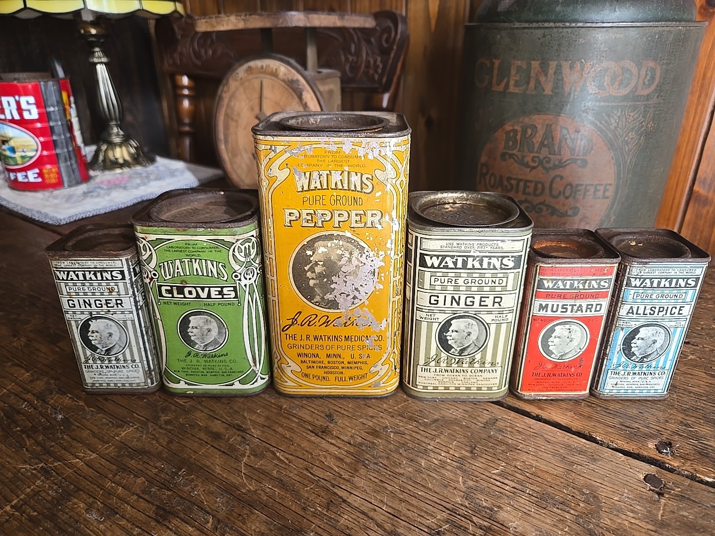 Outstanding 6 Piece Collection Of Watkins Spices! Ginger, Cloves, Pepper,...