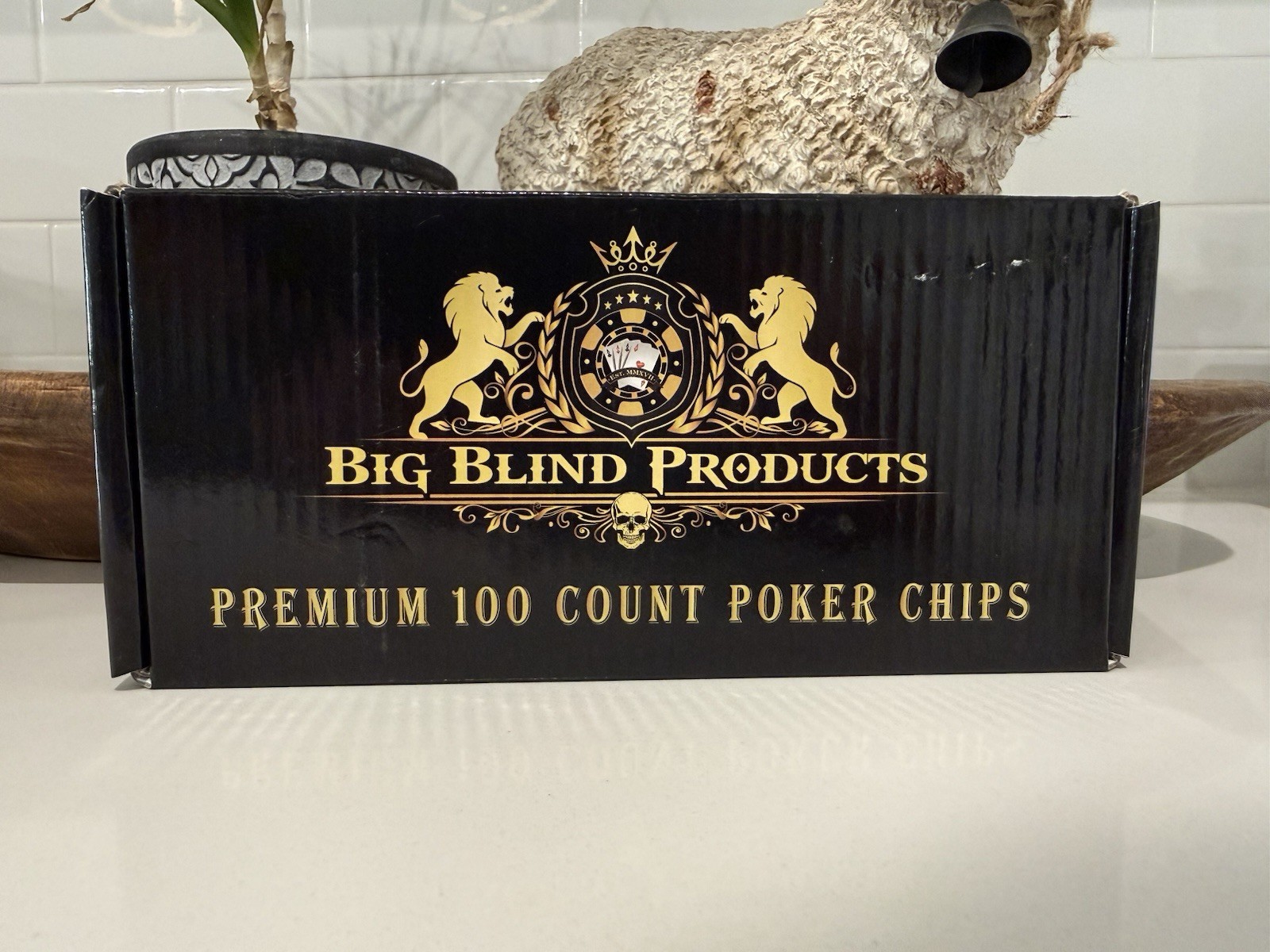 Big Blind Professional Poker Chip Set 100 Ct High Quality Embossed NIB
