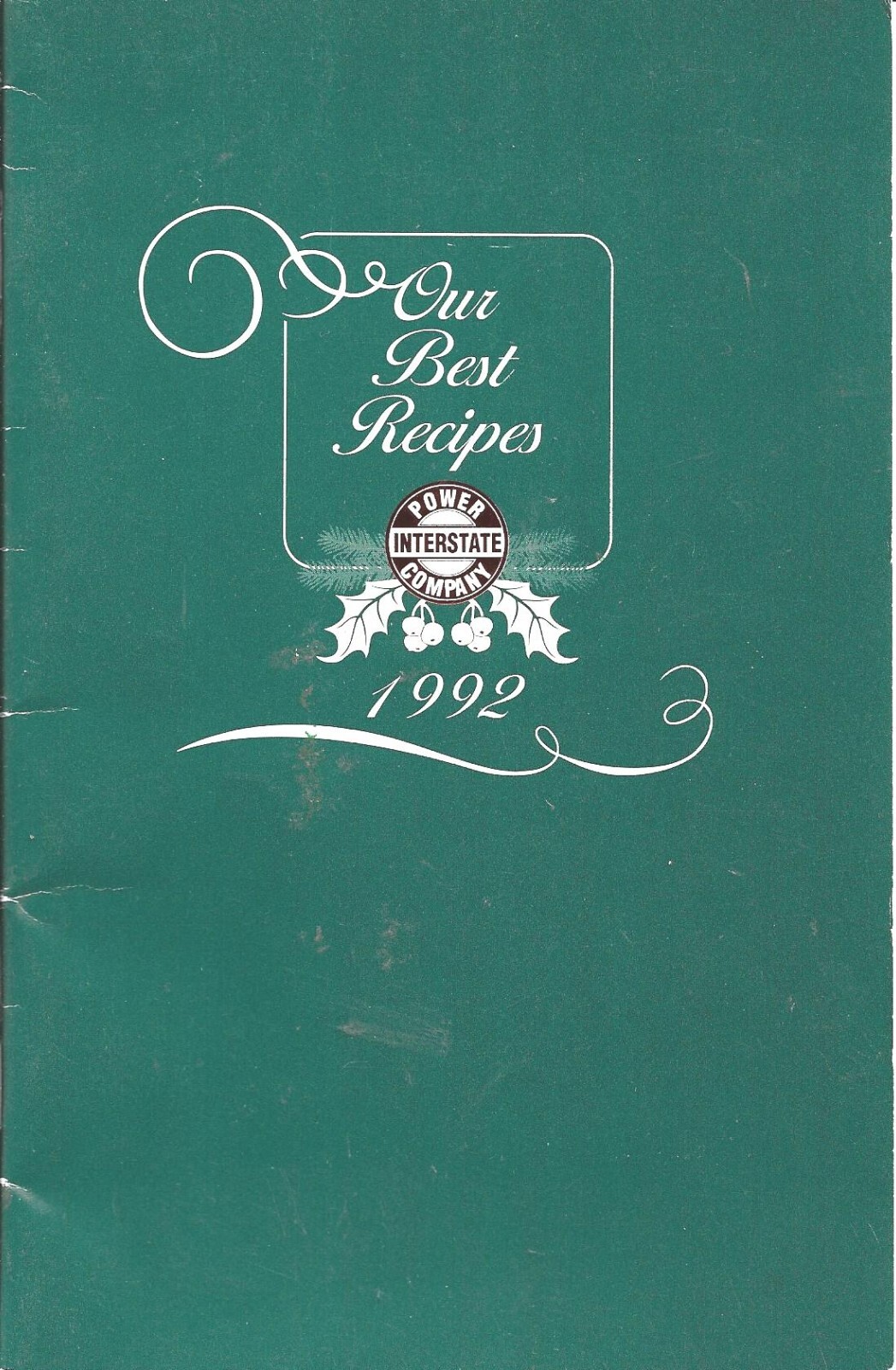 Interstate Power Company Holiday Recipes Vintage Booklet 1992 Contains 25 page