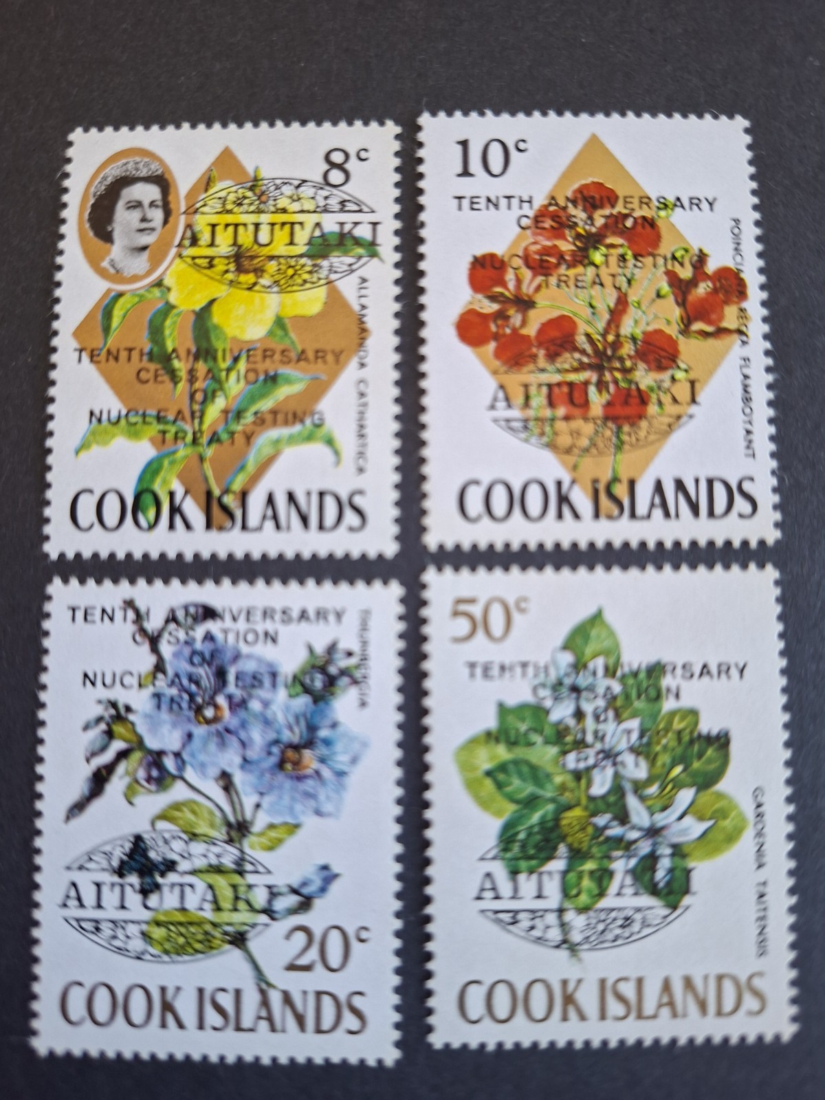 AITUTAKI -1973 -UHM  " 10th ANNIV. OF NUCLEAR TESTING TREATY " COMPLETE SET