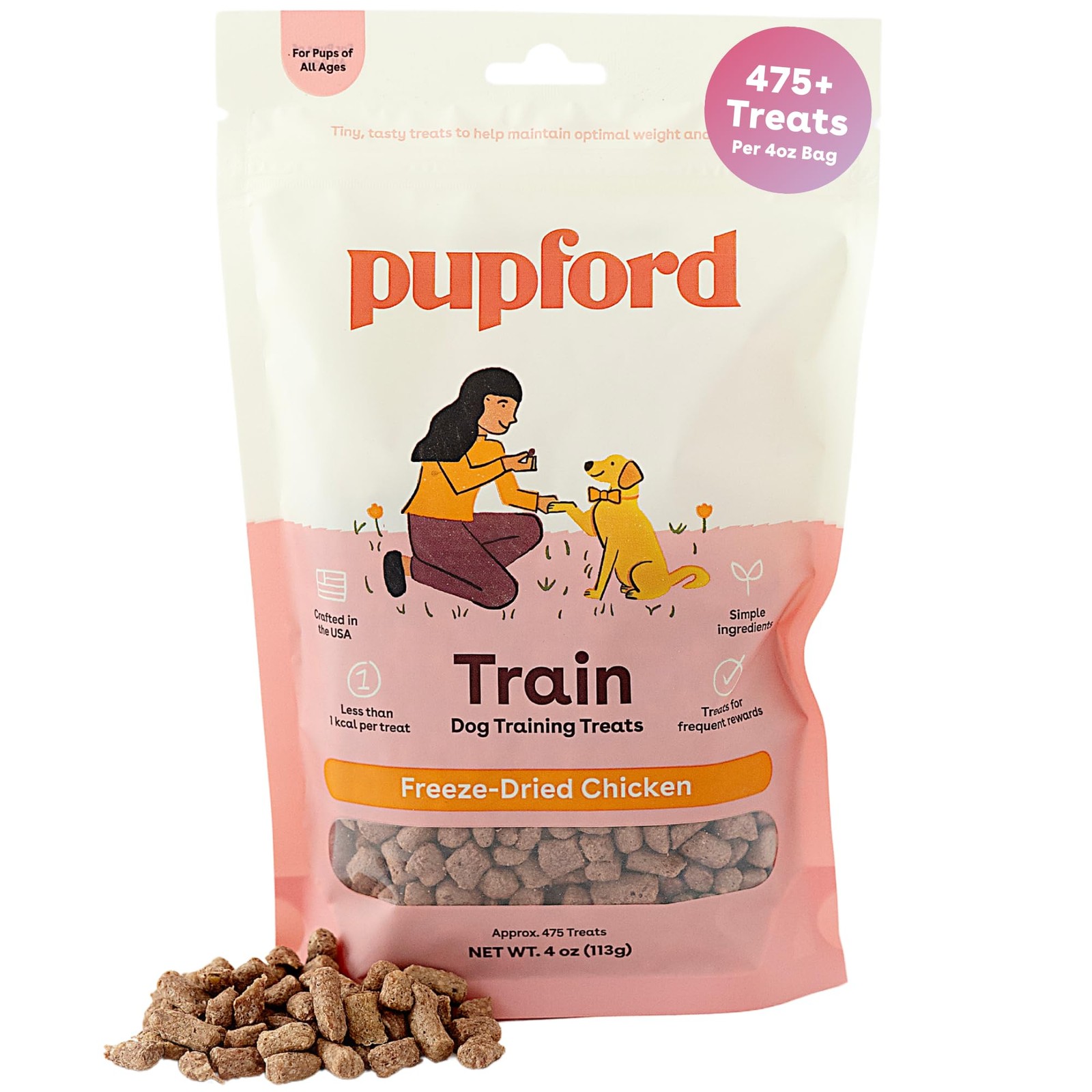 Freeze Dried Training Treats 4 Oz Pupford Dogs Puppies Ingredient Bites Chicken