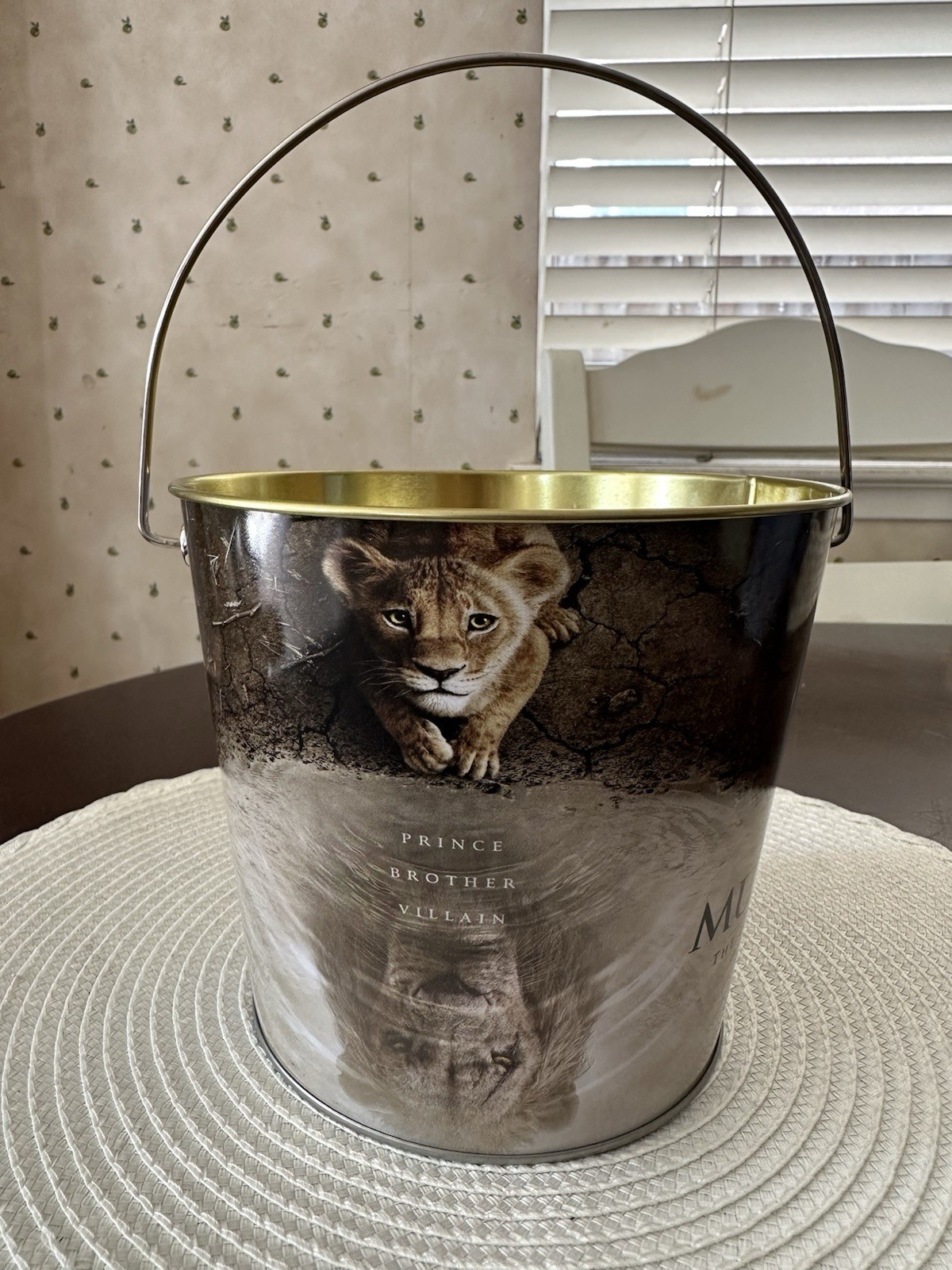 Disney’s Mufasa Movie Popcorn Bucket 64oz 2024 Release EUC