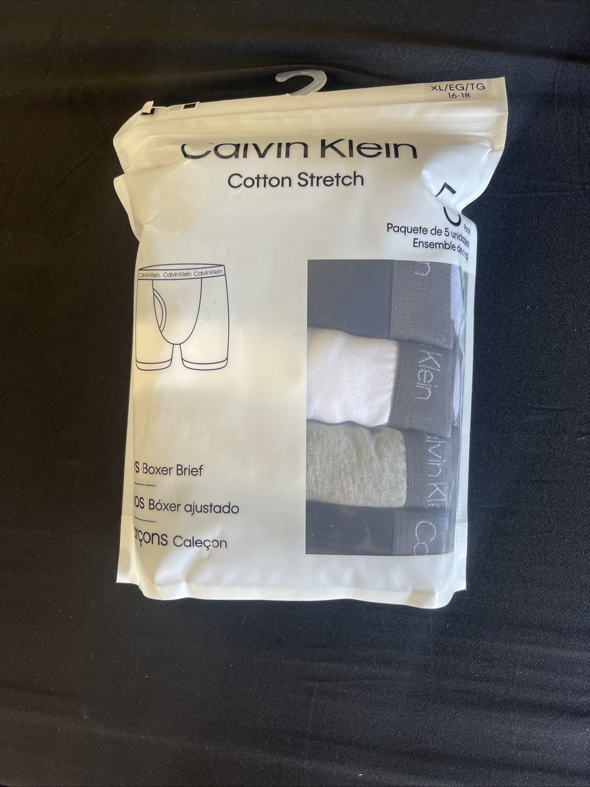 Calvin Klein Boxer Briefs Boys Small 6/7 Cotton Stretch 5 Pack Assorted Colors