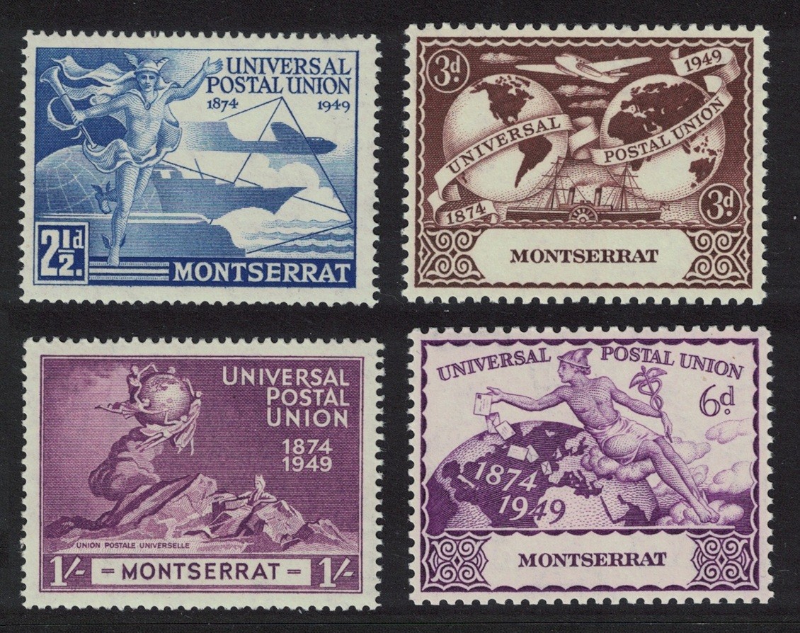 Montserrat 75th Anniversary of UPU 4v 1949 MNH SG#117-120 Sc#108-111