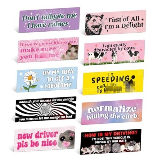 10PCS Funny Car Bumper Magnet, New Driver Magnet Prank Magnetic Chaotic Driver