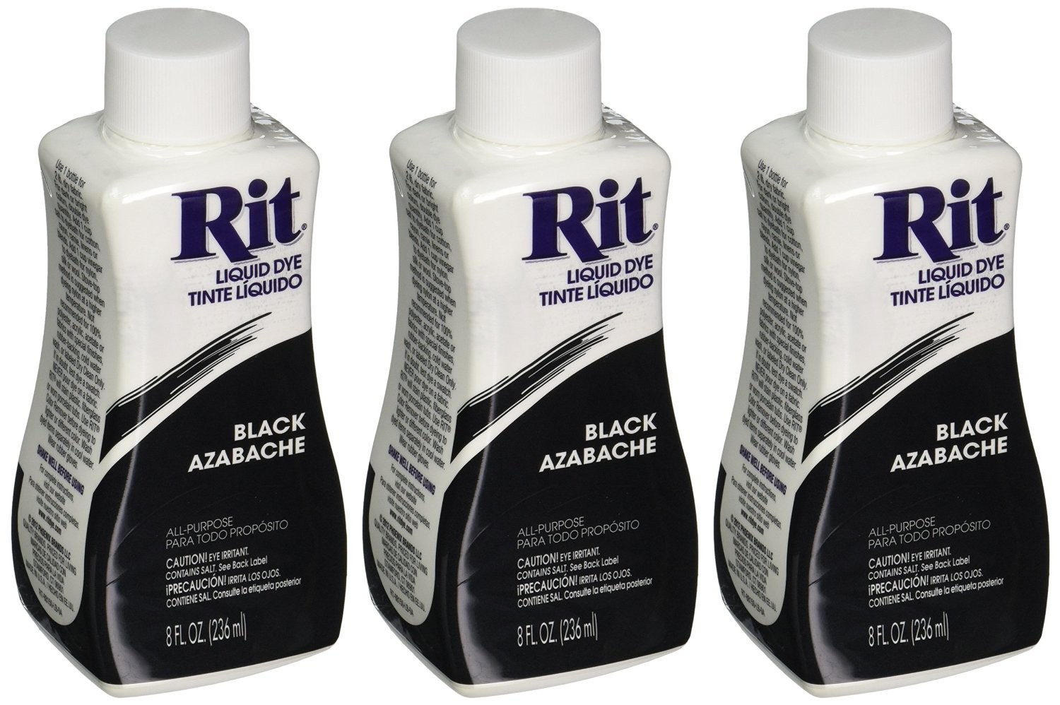Rit Liquid Fabric Dye Black 8 Ounces, Pack of 3 3 Items, 