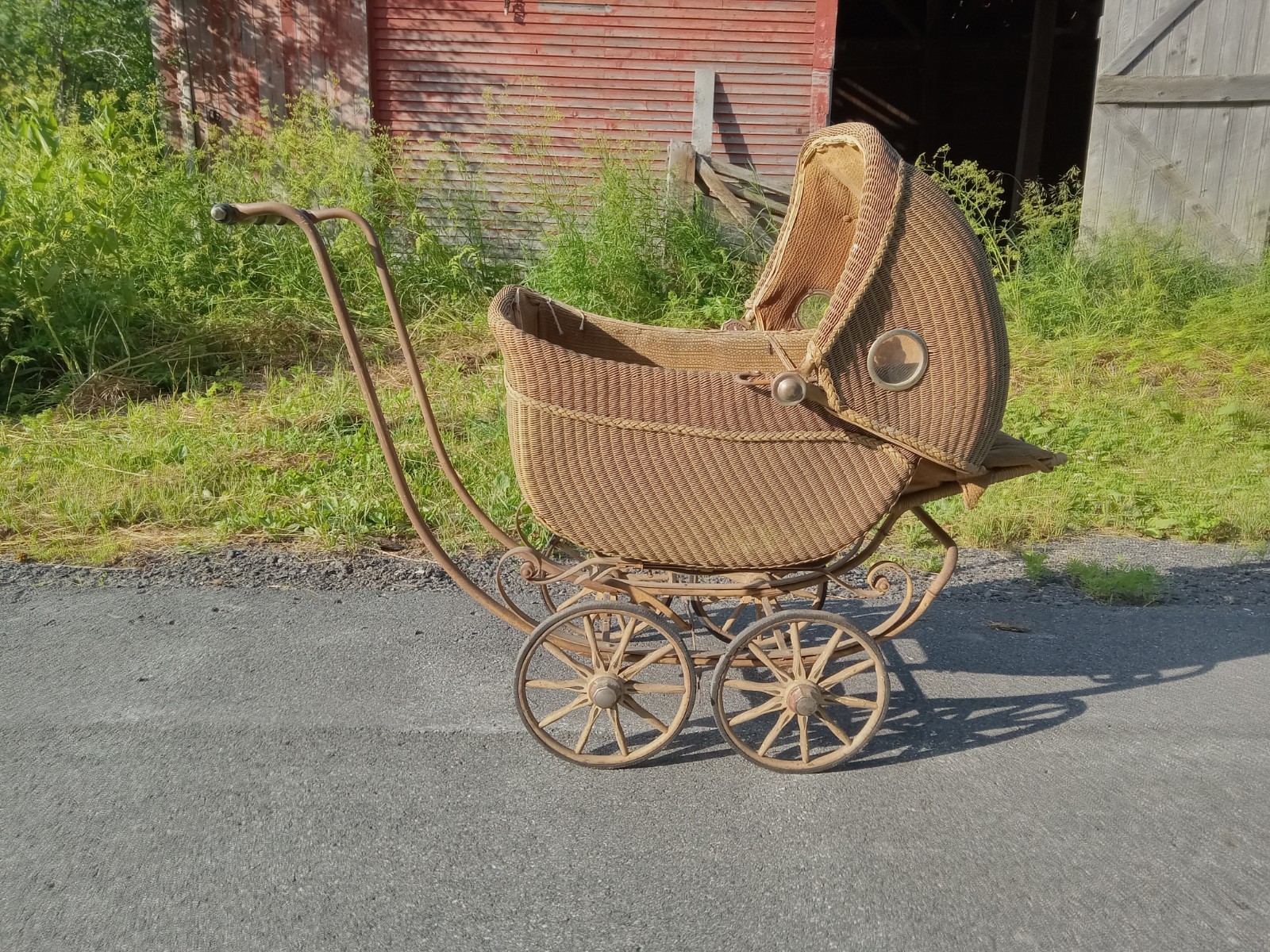 Antique Wicker Baby Carriage