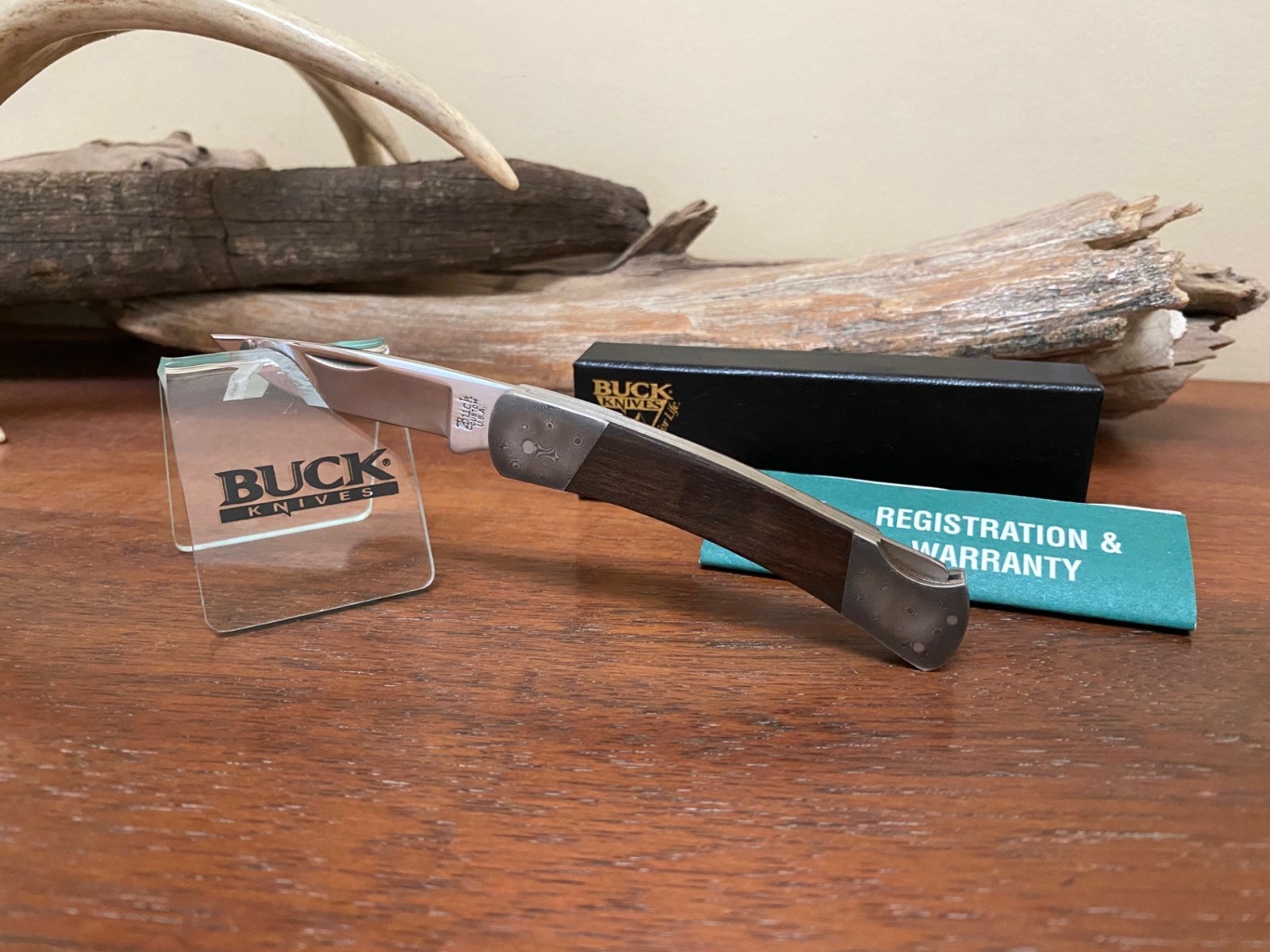 Buck Knife 503 - Custom Script, Damascus Bolsters, MP, LE Box & Papers **RARE**