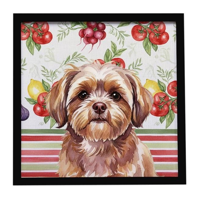 Carolines Treasures WDK8419MFP88 Unisex Liver Shih Tzu Vegetables Framed Meta...