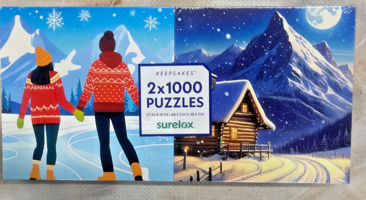 Sweater Weather 2 x 1000 Piece Surelox Jigsaw Puzzles, Brand New-Sealed Boxes!