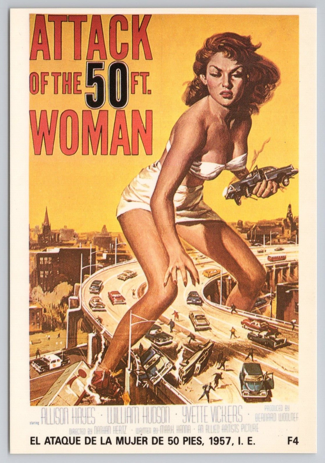 Attack of the 50 Ft. Woman 1957 Film Allison Hayes Horror Monster Movie Postcard
