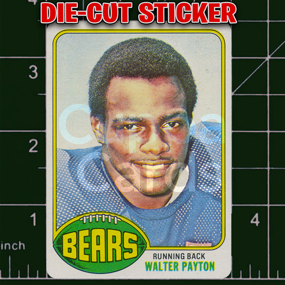 Walter Payton, 1976 Topps Football Rookie Card RC #148 | Die-Cut Replica Sticker