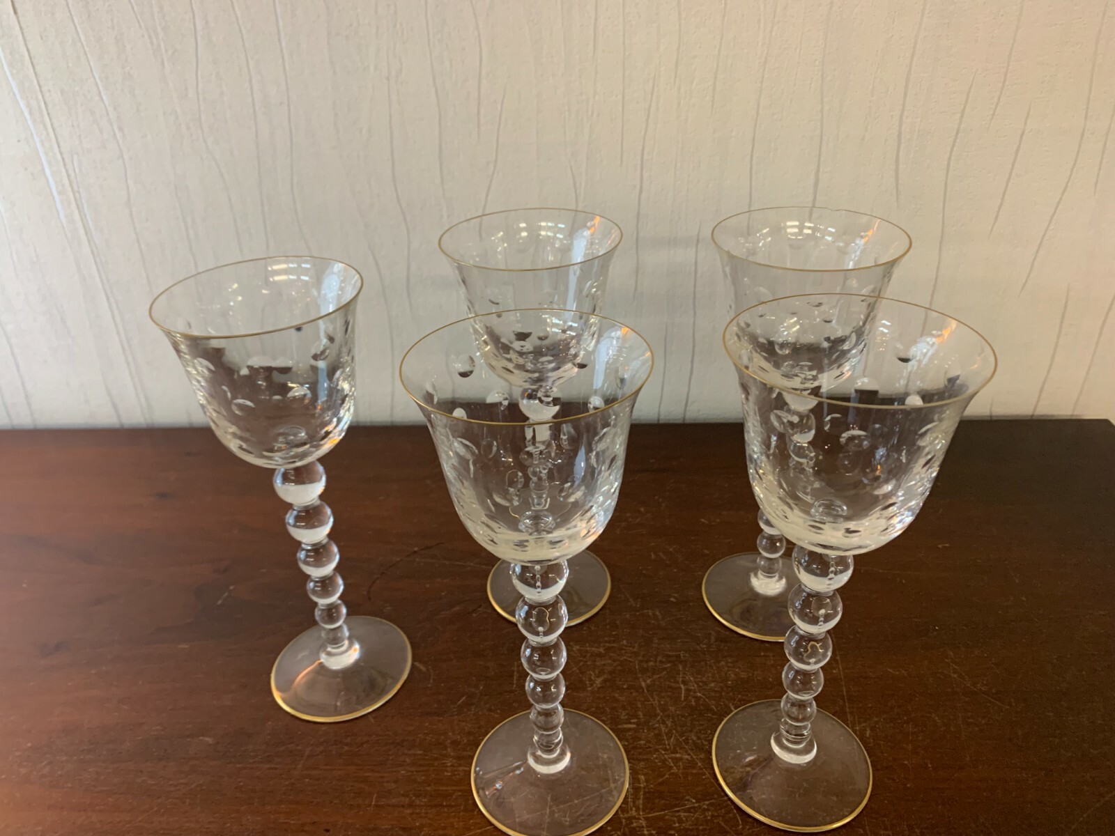 5 Bubble Wine Glasses 225th Anniversary Saint Louis (Price Per Unit)