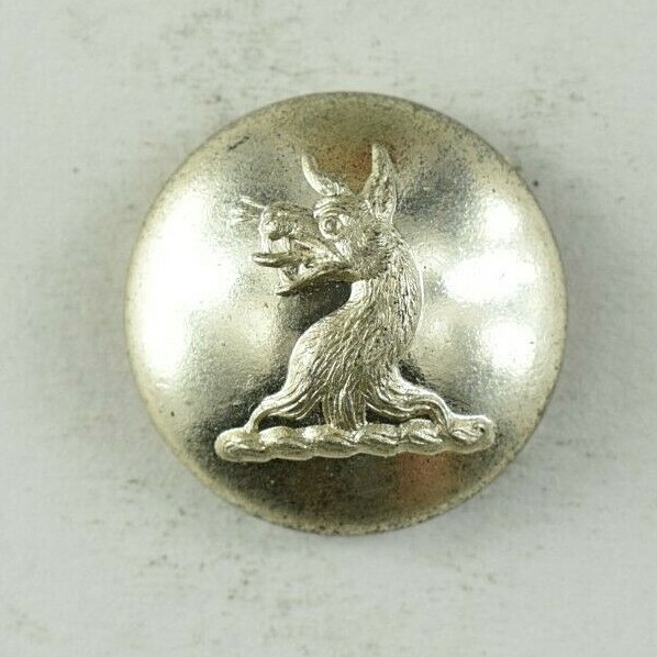 1870s-90s Dragon Wolf Crest Seal Uniform Button Original E4DT