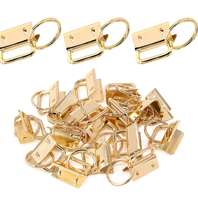 50pcs for Key Fob Hardware with for Key Rings Set for Bag Wristlets Ribbon Webbi