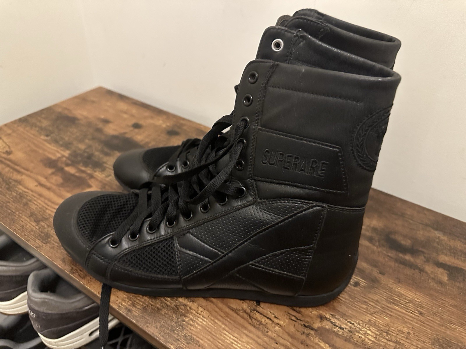 Superare Black Boxing High Top Shoes Men’s Size 9.5