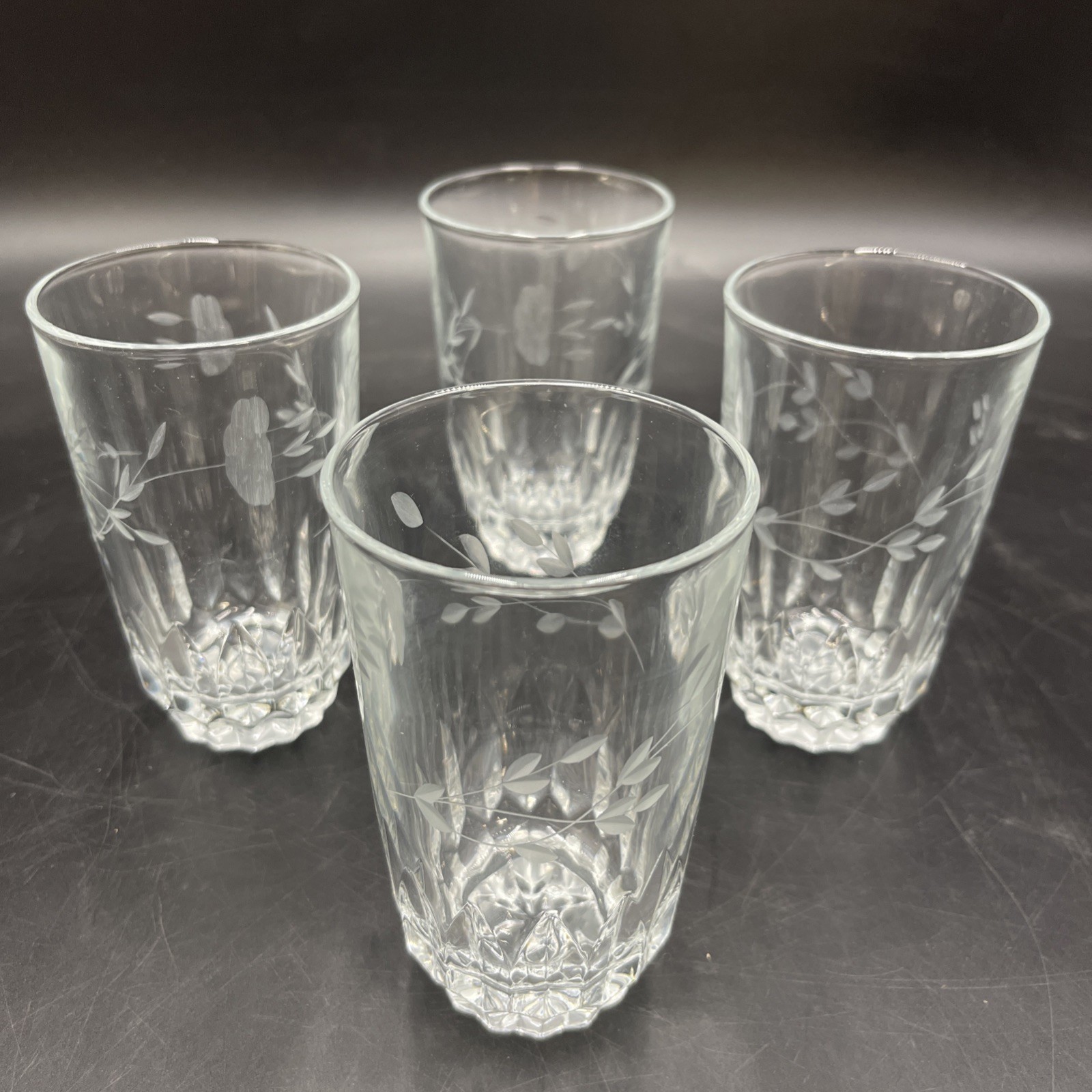 Vintage PRINCESS HOUSE Glass Tumblers Lead Crystal HERITAGE Set of 4