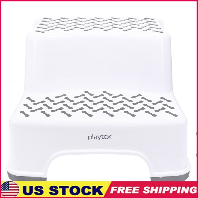 2-Tier Step Stool Kids Potty Training Bathroom Kitchen Anti-Slip Safe Use