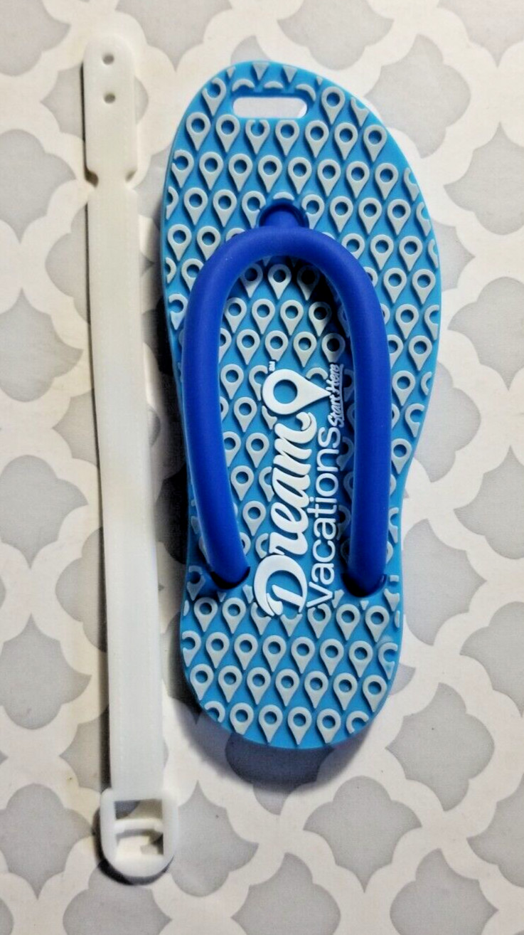 Flip Flop Luggage Tag Dream Vacations Blue  NEW Beach Travel