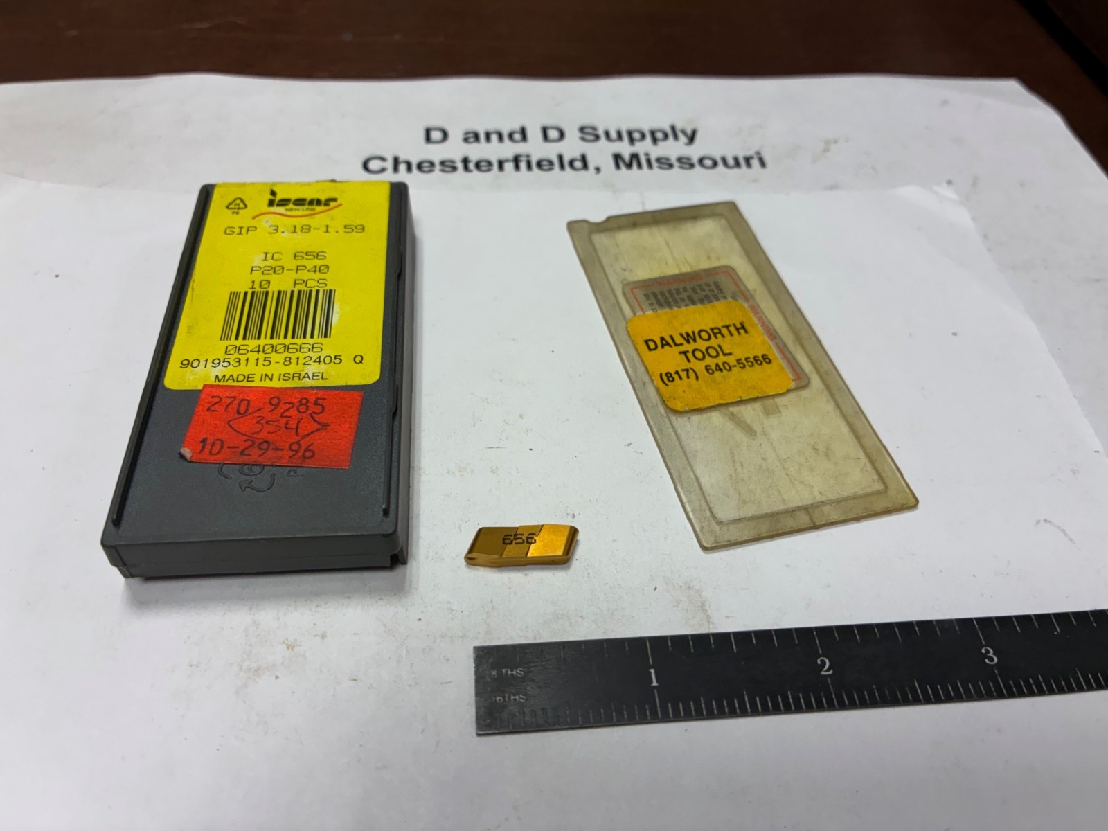 **Lot of 1**, Iscar 6400666, GIP 3.18-1.59 IC656, Carbide Grooving Insert