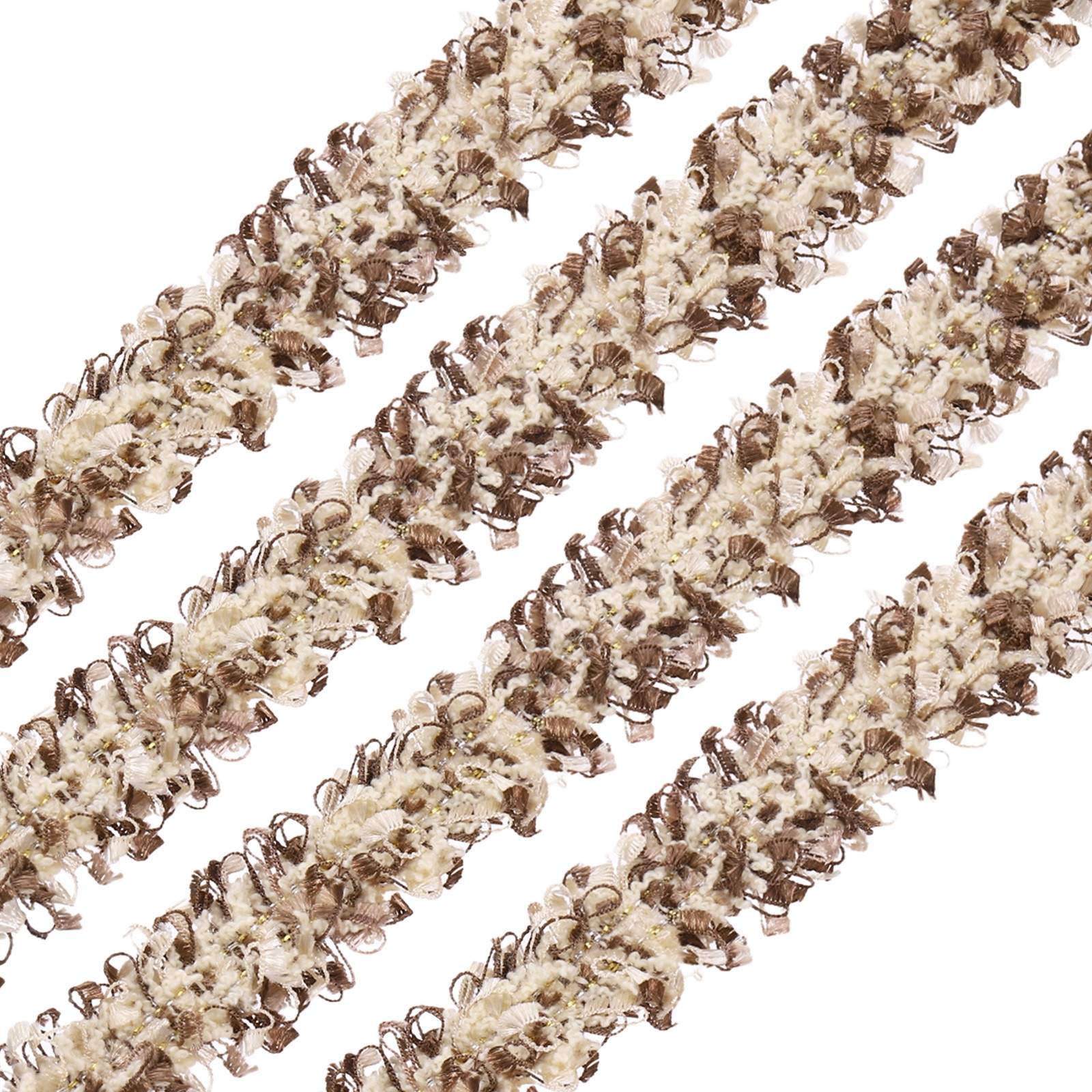 Braided Lace Trim, 10 Yards 0.6 Inch Wide Sewing Edging Trim, Coffee-Apricot