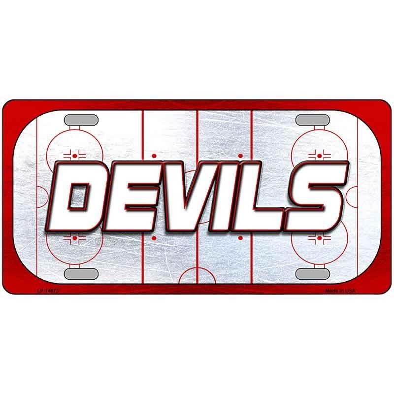 Devils Hockey Rink Graphic Metal Sign