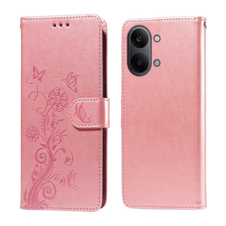 Leather case with embossed butterfly and flower pattern for Redmi Turbo 5 Max