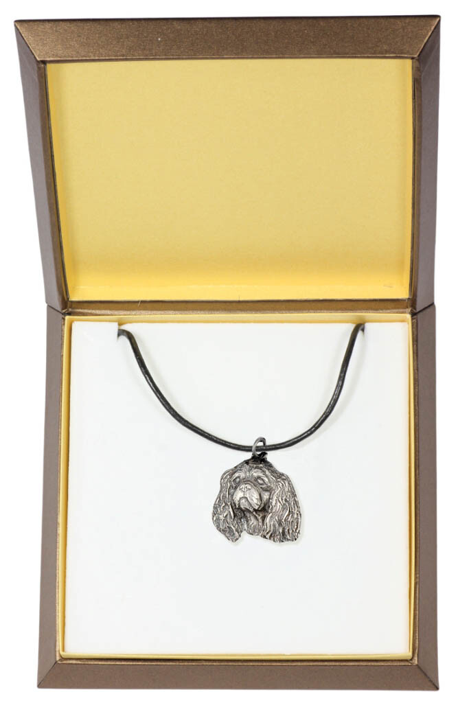 Cavalier King Charles Spaniel I - Collar IN Geschenkbox, Silver Plated Med