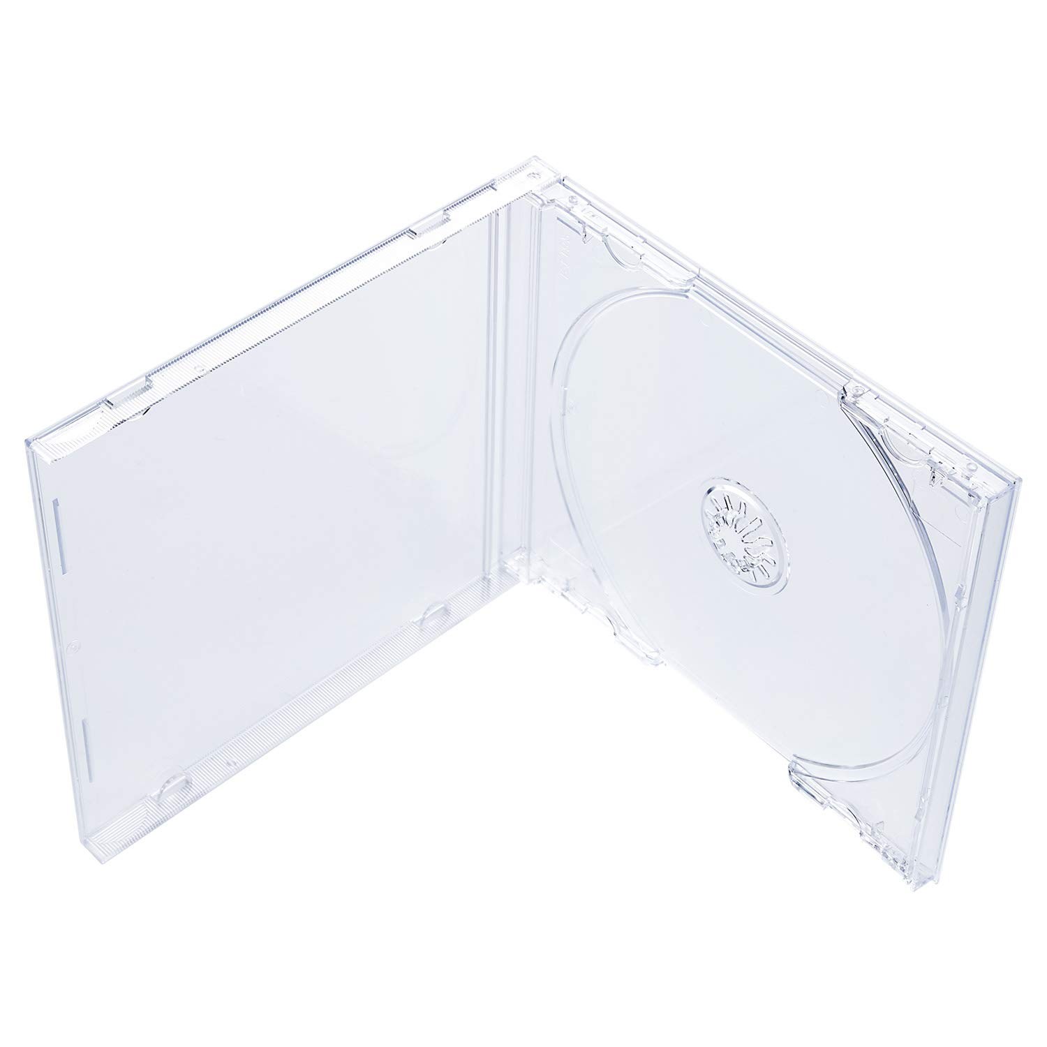 50 PCS 10.4 mm Standard Single Clear CD Jewel Case Assembled Clear Tray