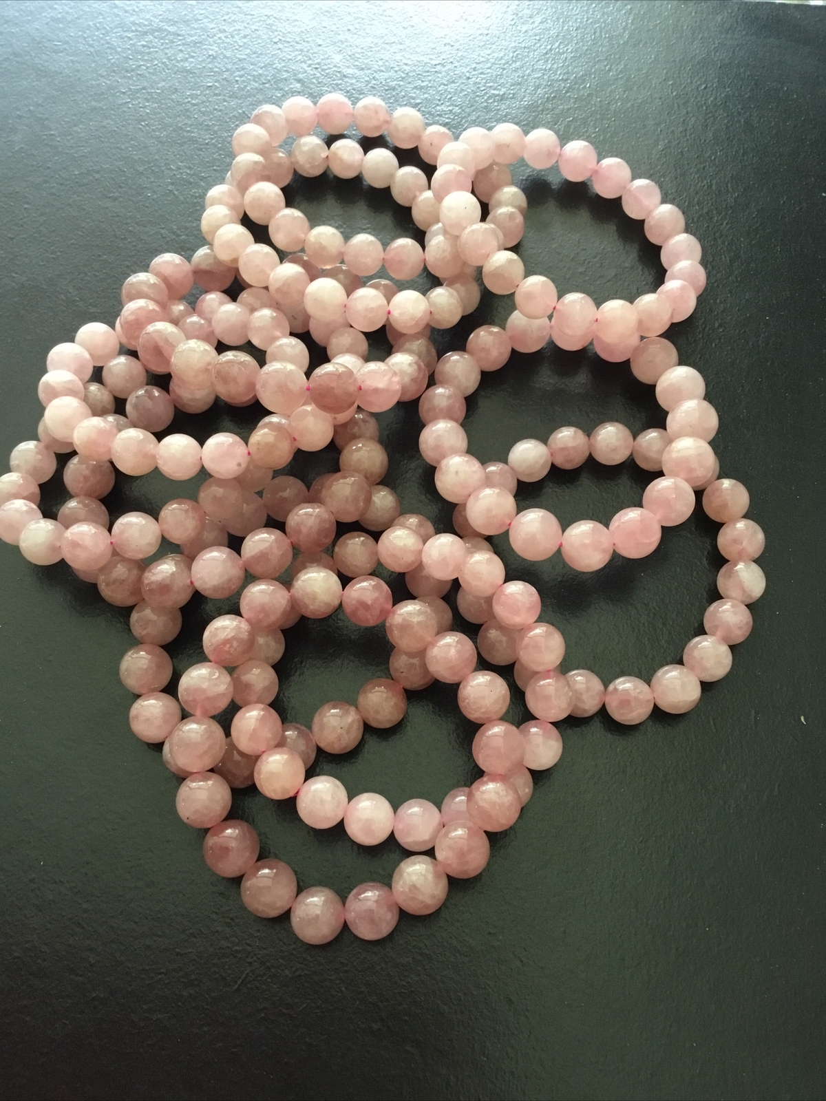 Madagascar Rose Quarts Crystal Bead Bracelet Natural Gemstone 10mm beads size