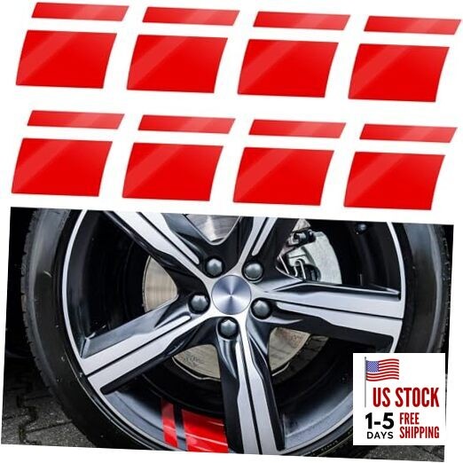  8 Pcs Wheel Rim Decal Stripes Car Decals for 18-21 Inch Wheels Reflective Red