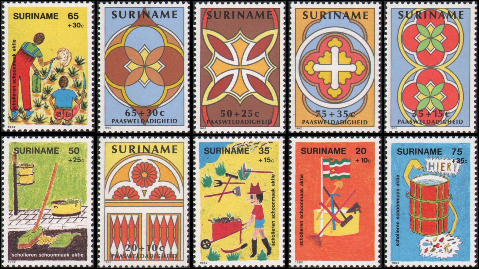 Surinam #B289-B298 1982 semipostal year set