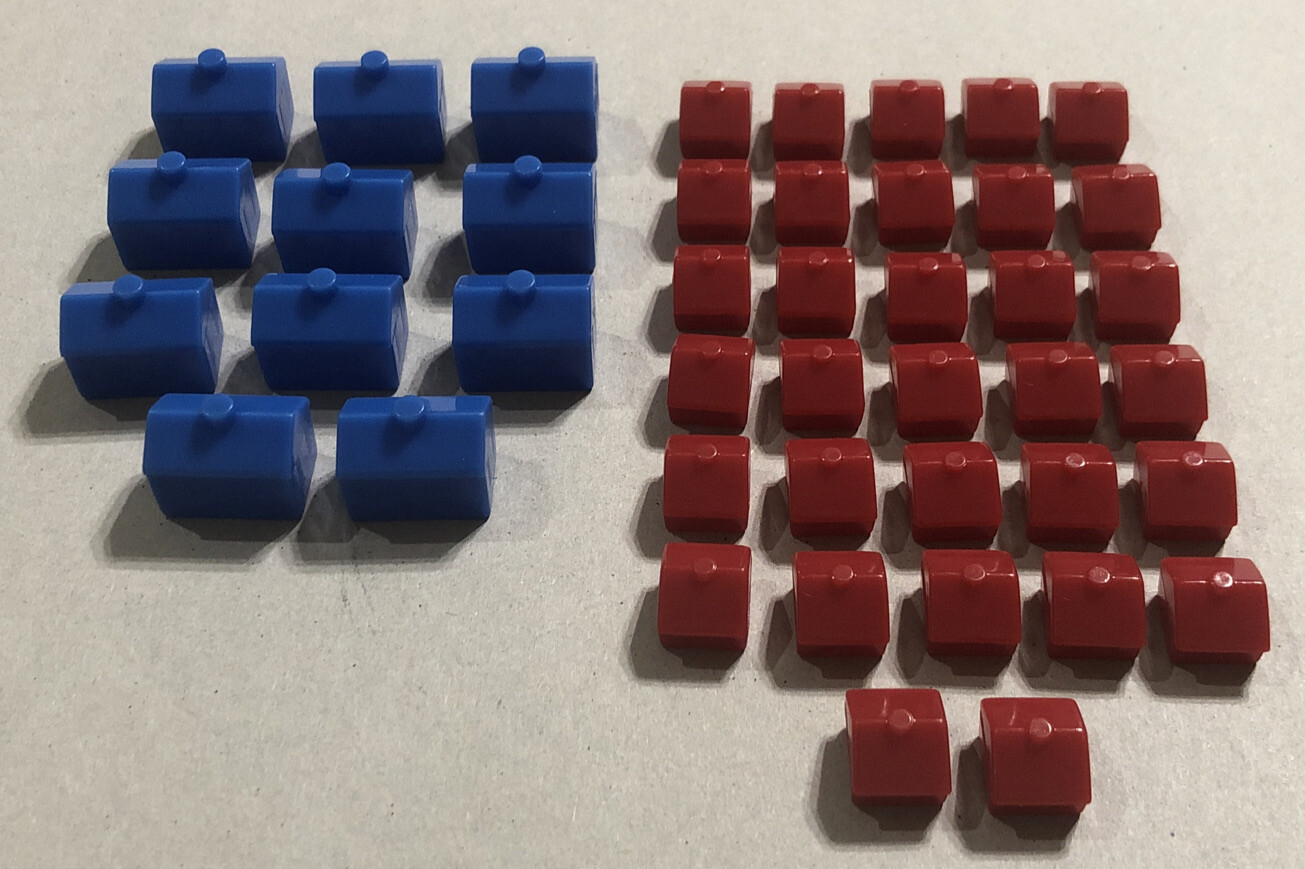 Monopoly My NBA Basketball Edition Replacement - 32 Houses & 11 Hotels 