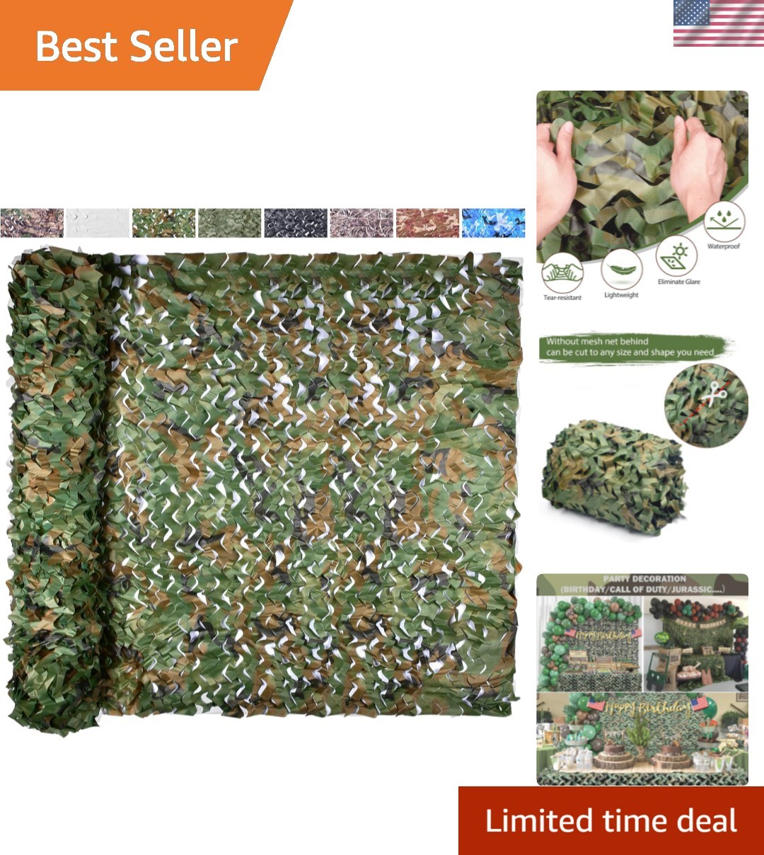 3D Leaf Camouflage Tarp: Versatile Netting for Parties, Camping and Shooting