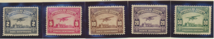 Ecuador Stamps Scott #C8 To C12, Mint Hinged