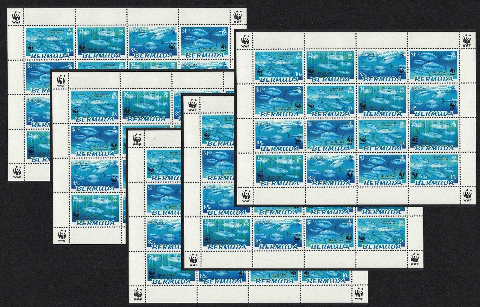 Bermuda WWF Atlantic Bluefin Tuna 5 Sheetlets 2004 MNH SG#938-941