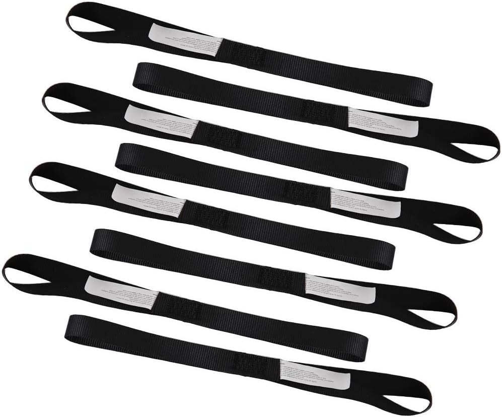 Soft Loop Tie-Down Straps 8PK 1-1/16 x 18 inches - 3600LB Breaking Black