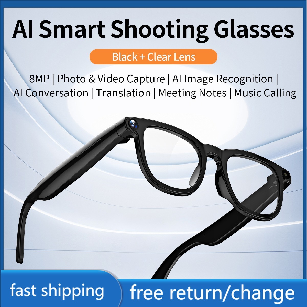 V3 AI Smart Glasses Camera Bluetooth /Translation/Photo/Video fit IOS/Android WK