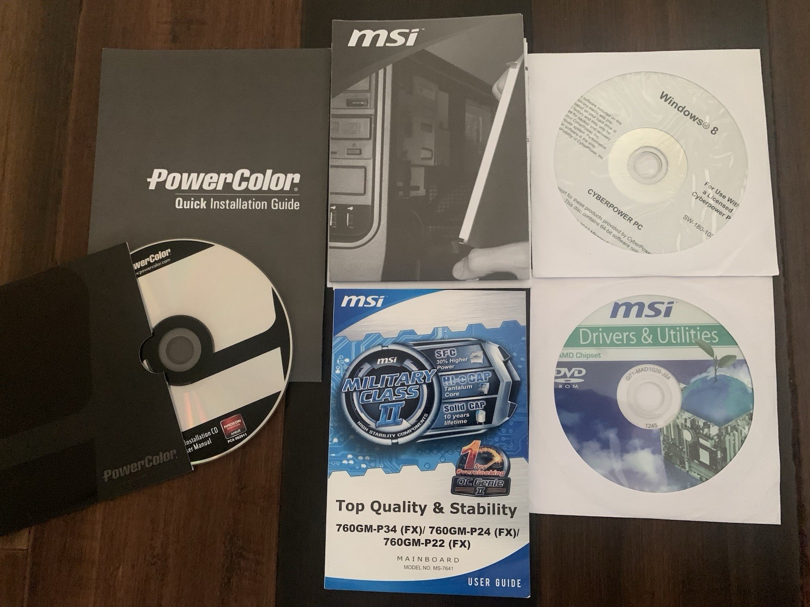 MSI 760GM-P34 (FX) MS-7641 CyberPower PC OEM Bundle Discs Manuals Guides
