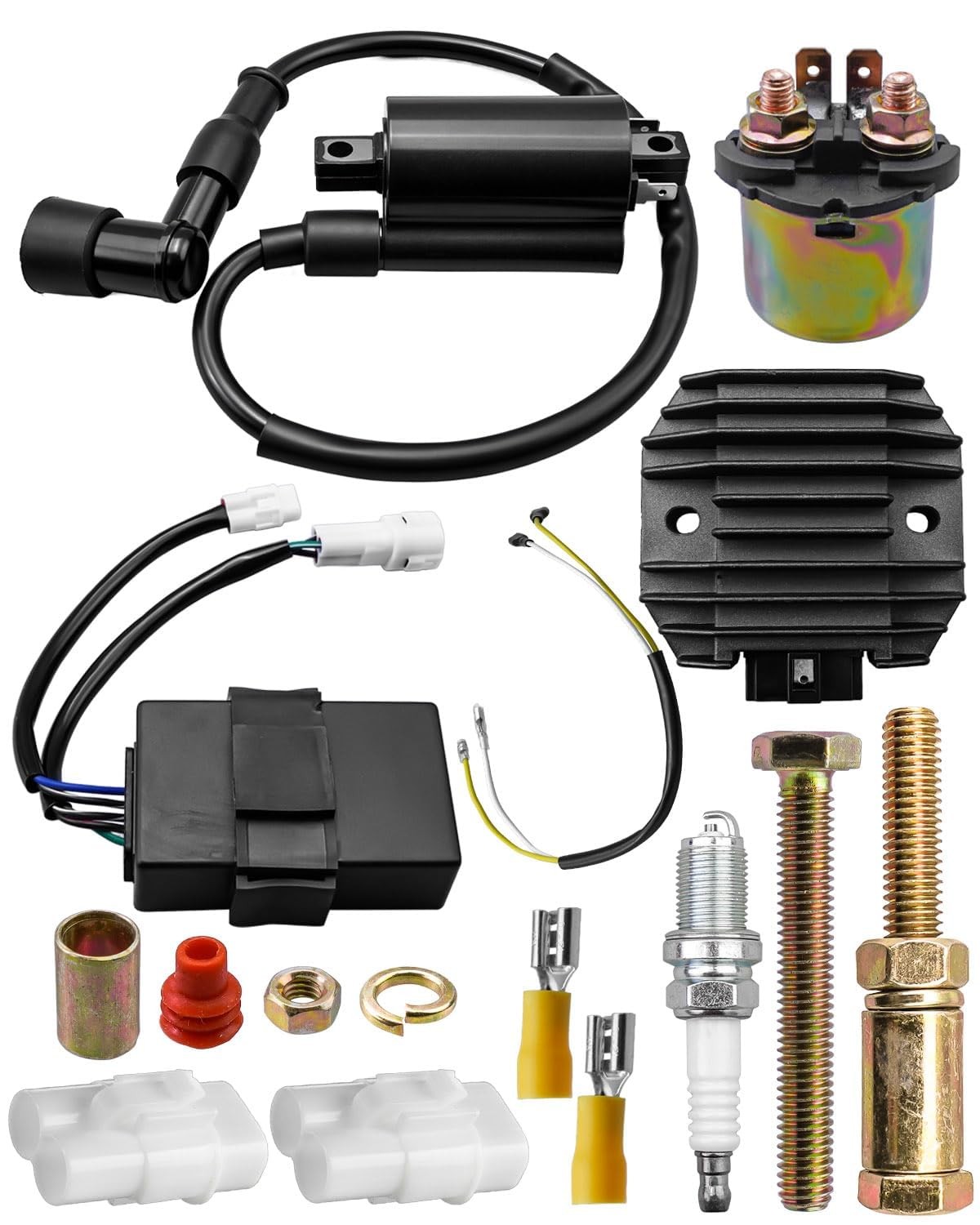 Ignition Coil & CDI Box & Voltage Regulator Rectifier& Starter Solenoid Relay...