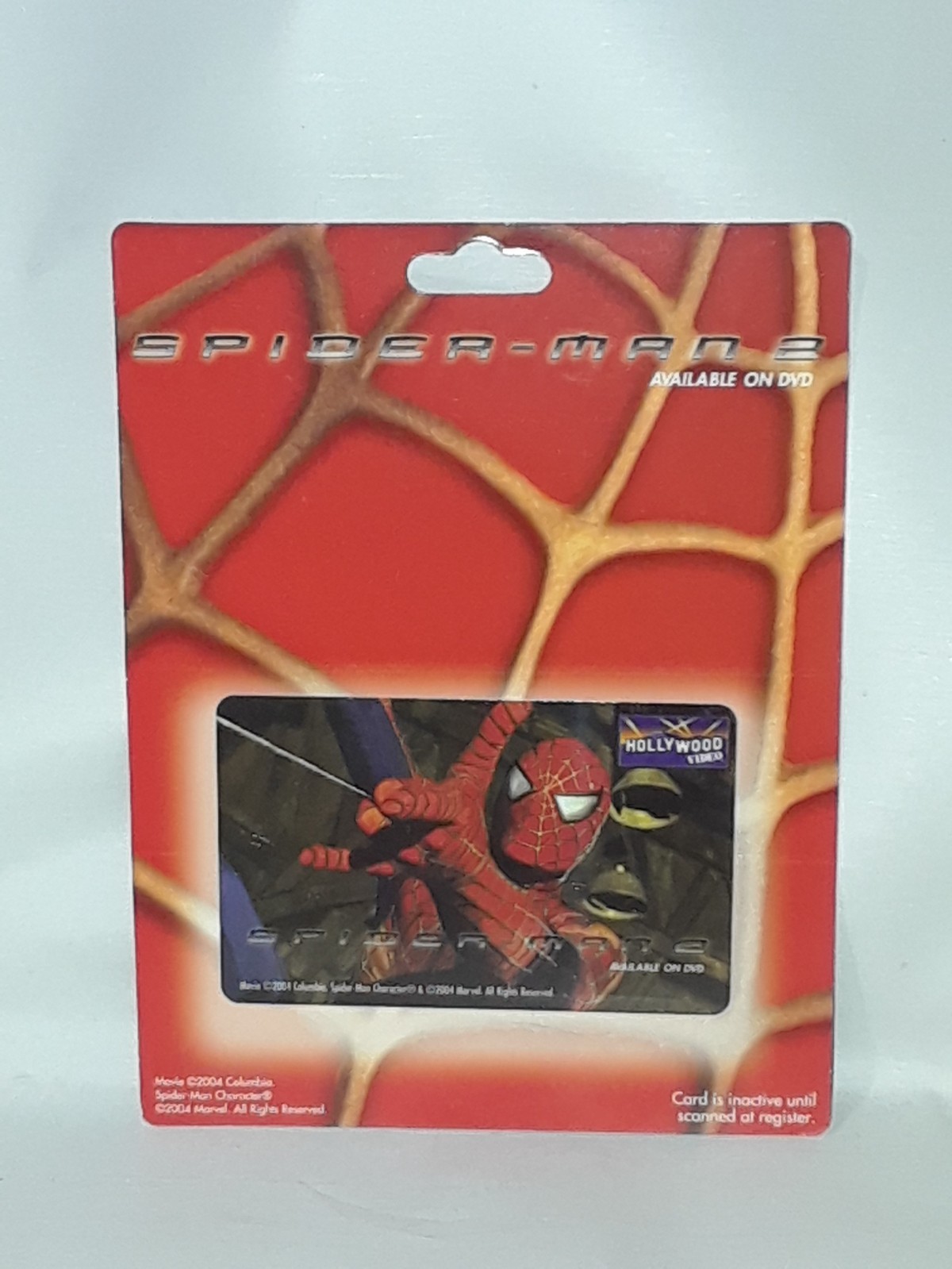 NEW 2004 Vintage Spider-Man 2 Gift Card HTF Hollywood Video Collectible