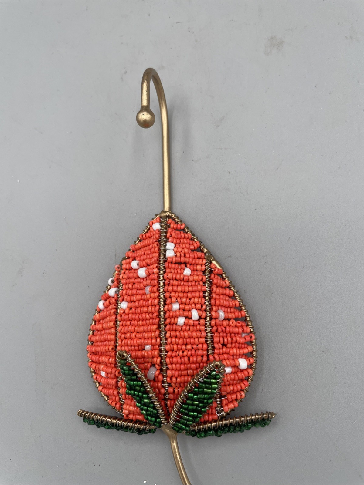 Rare World Market Beaded Strawberry Wall Hook