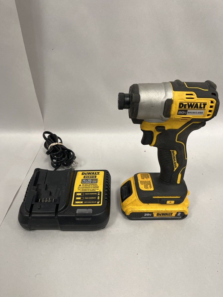 DEWALT DCF840 1/4" 20V CORDLESS BRUSHLESS IMPACT DRIVER W/ BATTERY AND CHARGER