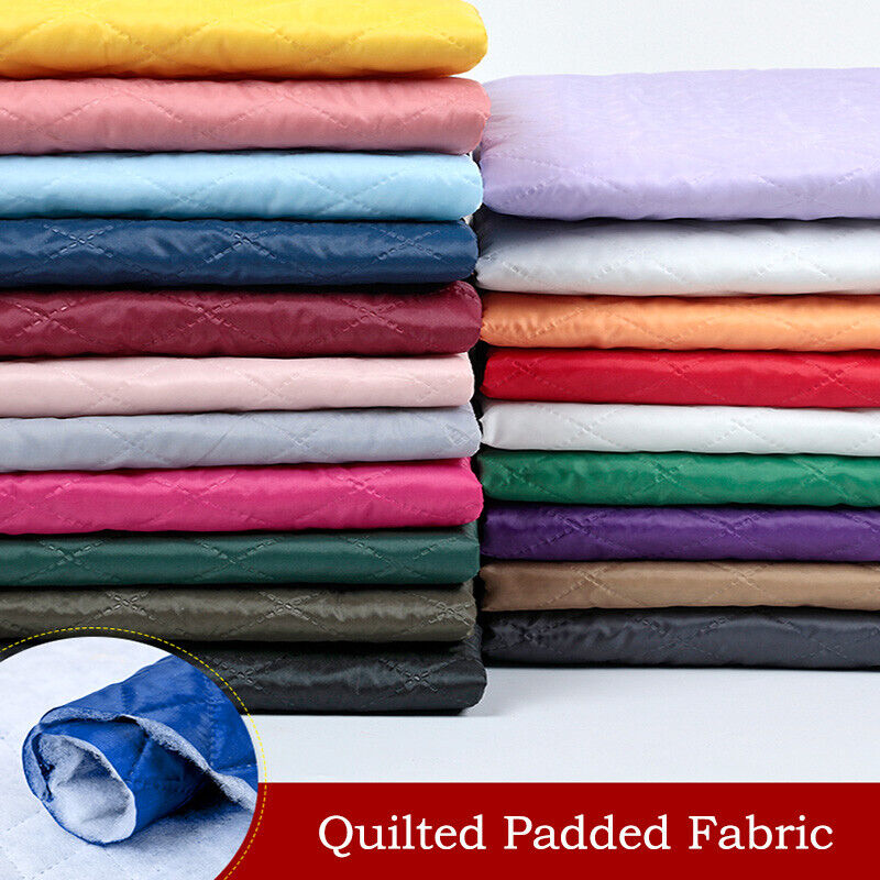 Diamond Quilted Padded Lining Fabric Wadding Backing Craft Material DIY Jacket